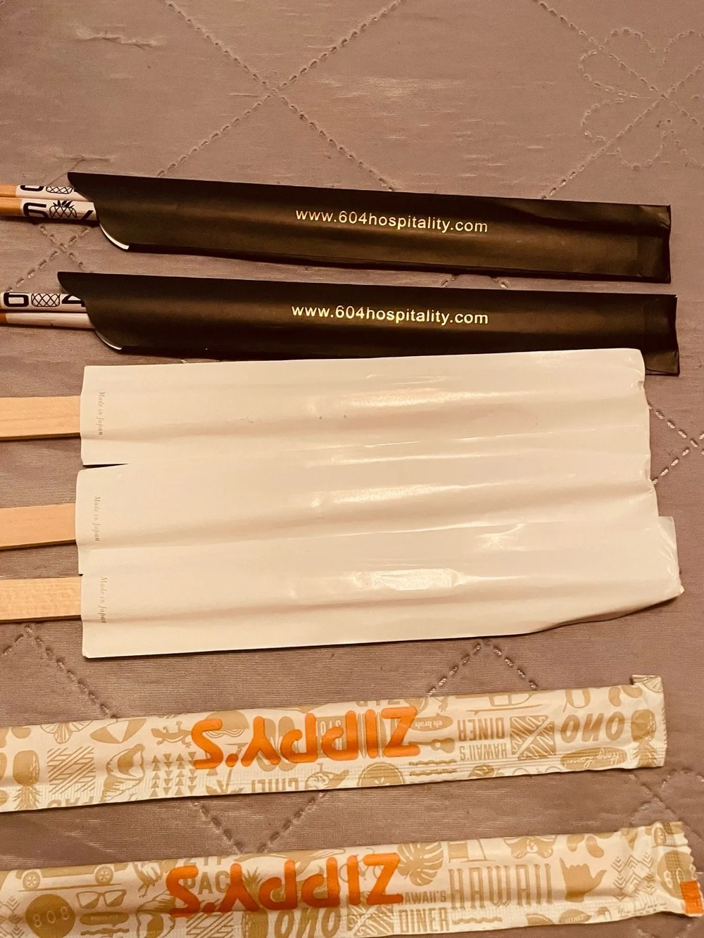 Assorted Branded Restaurant Chopstick Sleeves - White, Beige, Black, Orange